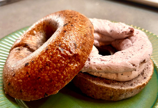 BLUEBERRY BAGEL WITH SPREAD