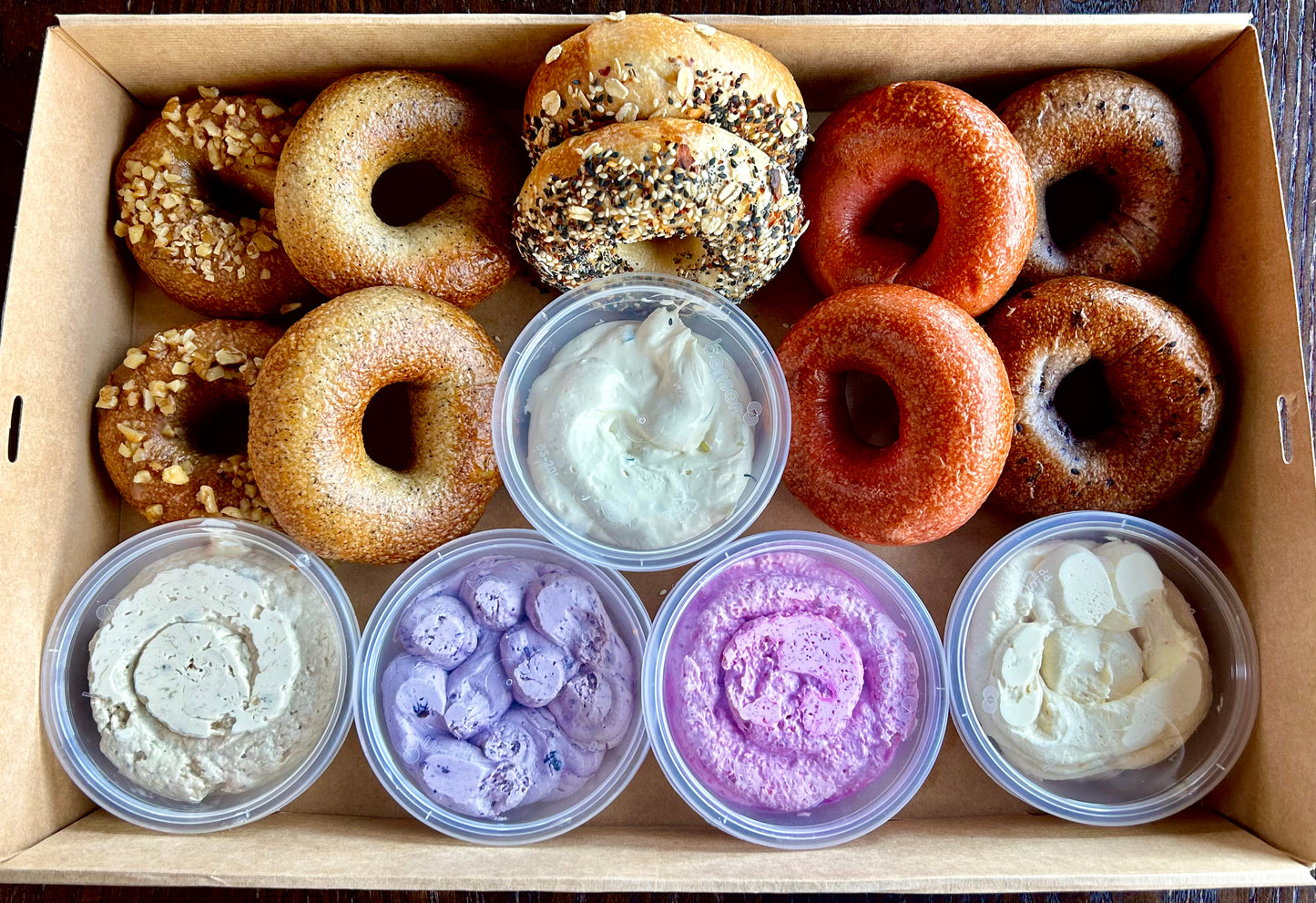 Bagels with spread box